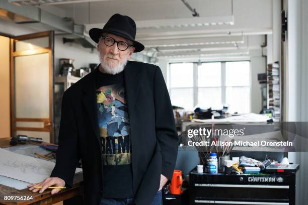 Comics writer Frank Miller is photographed for The Hollywood Reporter on February 23, 2016 in his office in New York City. PUBLISHED IMAGE.