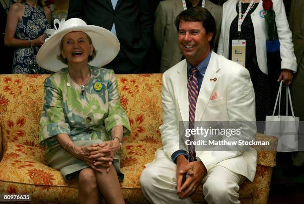Paul Azinger , 2008 U.S. Ryder captain and Penny Chenery, Secretariat's owner and Founder of The Secretariat Foundation, share a laugh prior to...