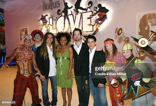 "The Beatles LOVE by Cirque du Soleil" cast members Hassan El Hajjami and Craig Berman, "American Idol" contestants, Jason Castro, Syesha Mercado,...