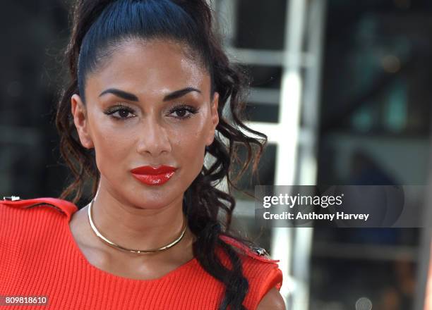 Nicole Scherzinger arrives for the London auditions of The X Factor at Tobacco Dock on July 6, 2017 in London, England.