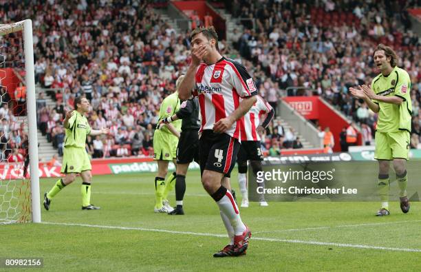 Marek Saganowski of Southampton looks dejected after he nearly scored during the Coca-Cola Championship match between Southampton and Sheffield...