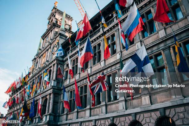 city hall in antwerp - politics and government stock pictures, royalty-free photos & images