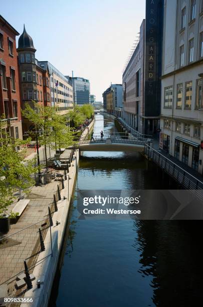 popular café area in central arhus - midsection stock pictures, royalty-free photos & images