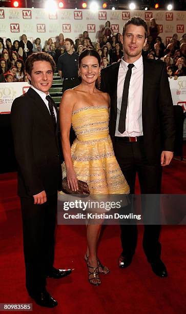 Actors Andrew Supanz, Wil Traval, Jolene Anderson arrive on the red carpet at the 50th Annual TV Week Logie Awards at the Crown Towers Hotel and...