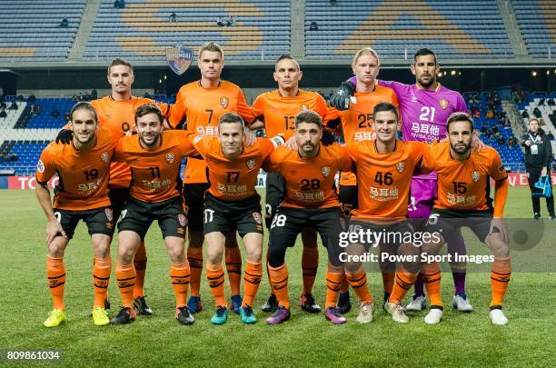 Brisbane Roar squad pose for team photo during the AFC Champions League 2017 Group E match between Ulsan Hyundai FC vs Brisbane Roar at the Ulsan...