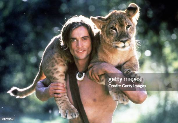 Actor Daniel Goddard, star of the "Beastmaster" television series, appears in a scene from the show.