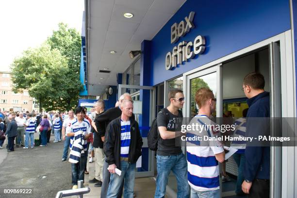 Fans queue outside the Queens Park Rangers Box Office