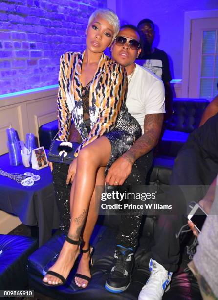 Singer Monica and Shannon Brown attend the "Shades of Black weekend Climax" Party at Metropolitan Nightclub on July 3, 2017 in New Orleans, Louisiana.