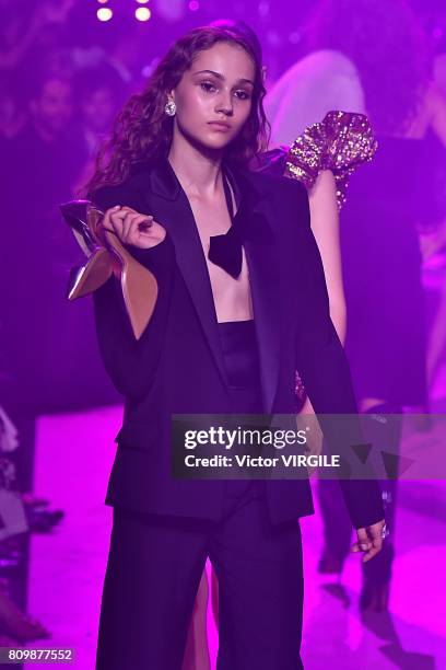 Model walks the runway during the Alexander Vauthier Haute Couture Fall/Winter 2017-2018 show as part of Haute Couture Paris Fashion Week on July 4,...