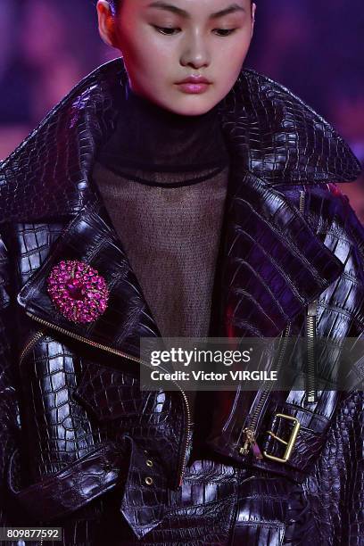 Model walks the runway during the Alexander Vauthier Haute Couture Fall/Winter 2017-2018 show as part of Haute Couture Paris Fashion Week on July 4,...