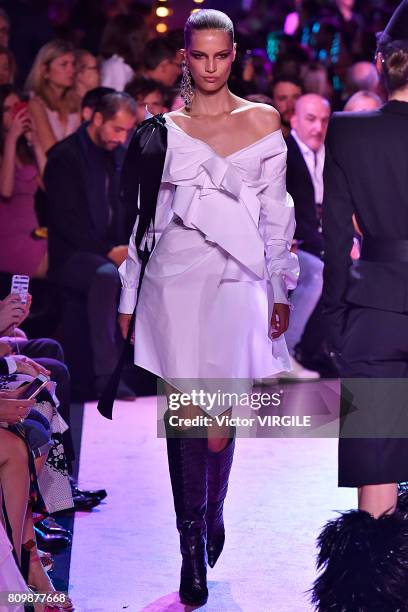 Model walks the runway during the Alexander Vauthier Haute Couture Fall/Winter 2017-2018 show as part of Haute Couture Paris Fashion Week on July 4,...