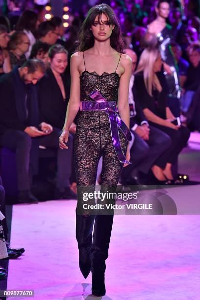 Model walks the runway during the Alexander Vauthier Haute Couture Fall/Winter 2017-2018 show as part of Haute Couture Paris Fashion Week on July 4,...