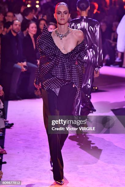 Model walks the runway during the Alexander Vauthier Haute Couture Fall/Winter 2017-2018 show as part of Haute Couture Paris Fashion Week on July 4,...