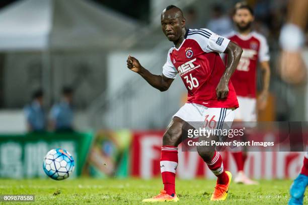 South China defender Agbo Wisdom Fofo in action during the AFC Cup 2016 Quarter Finals 1st leg between South China vs Johor Darul Ta'zim on 13...