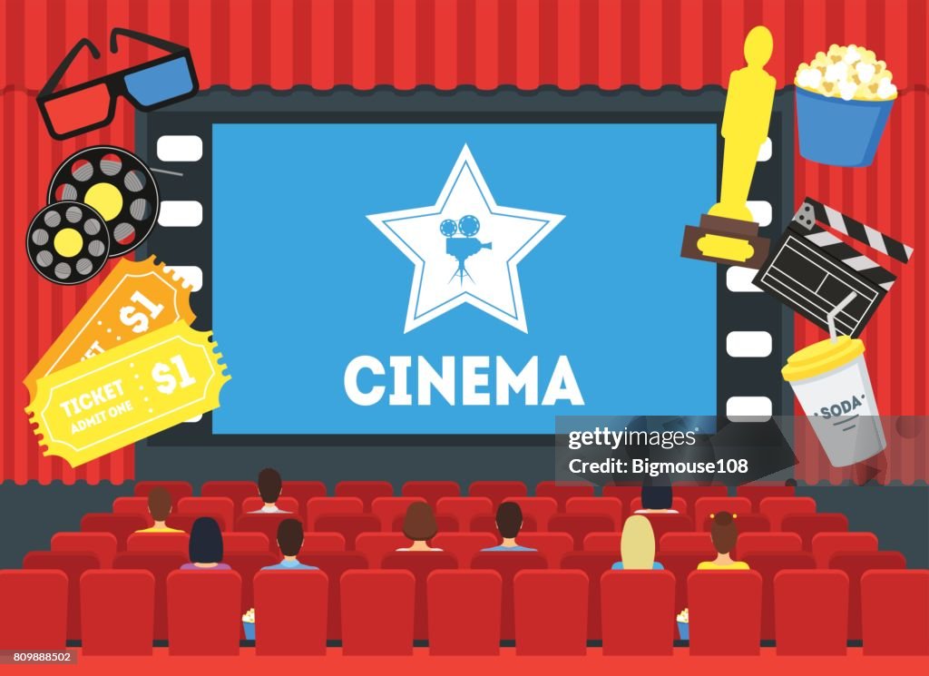 Dibujos Animados Cine Concepto Interior Vector De Ilustración de stock - Getty Images Dibujos Animados Cine Concepto Interior Vector De Ilustración de stock - Getty Images