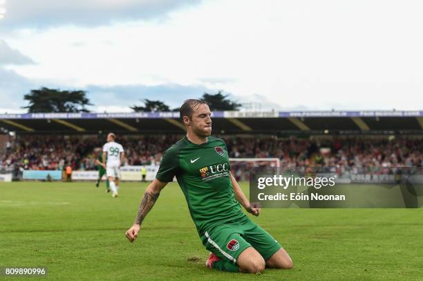 Cork , Ireland - 6 July 2017; Karl Sheppard of Cork City celebrates after scoring his side's first goal during the Europa League First Qualifying...