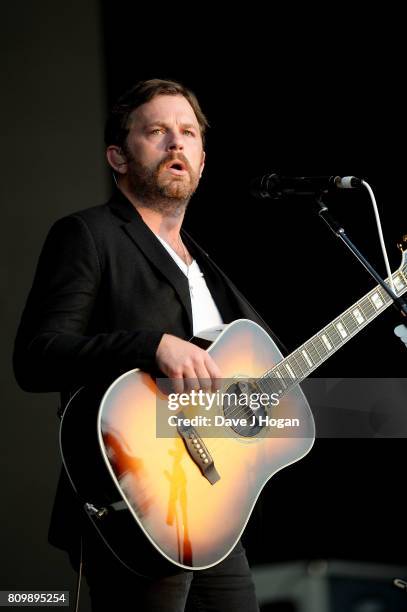 Caleb Followill of Kings of Leon performs on stage at the Barclaycard Presents British Summer Time Festival in Hyde Park on July 6, 2017 in London,...