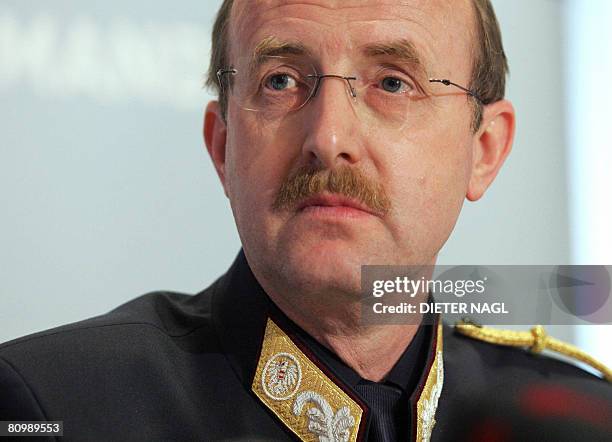 Police chief of Lower Austria Franz Prucher answers journalist's questions after a press conference on the case of Austrian Josef Fritzl on May 05,...