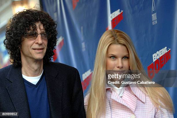 Media personality Howard Stern and Beth Ostrosky attend the opening night of the Broadway production of "Boeing-Boeing" at the Longacre Theatre on...