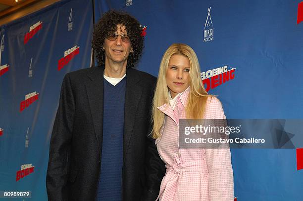Media personality Howard Stern and Beth Ostrosky attend the opening night of the Broadway production of "Boeing-Boeing" at the Longacre Theatre on...