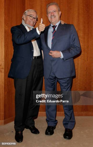 Francisco Luzon and Manuel Campo Vidal attend the 'Periodismo Cientifico Concha Garcia Campoy' awards at Mapfre Foundation on July 6, 2017 in Madrid,...