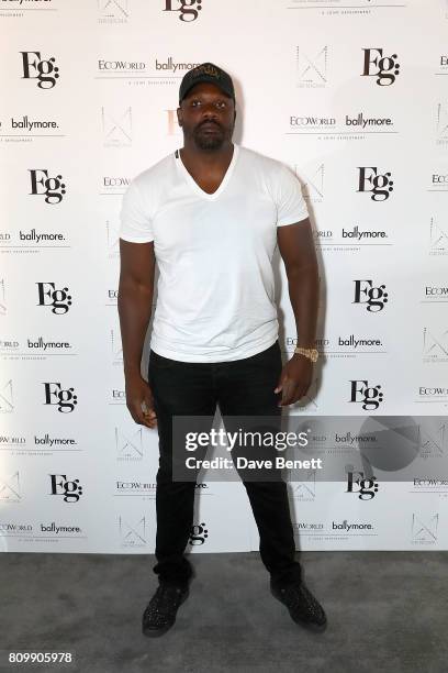 Dereck Chisora attends a celebration of wellness and personal wellbeing at Embassy Gardens on July 6, 2017 in London, England.