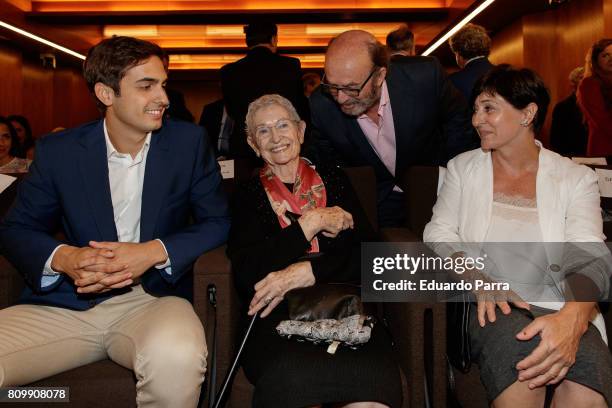 Lorendo Diaz Jr, Berta Campoy Lorenzo Diaz and Asun Garcia Campoy attend the 'Periodismo Cientifico Concha Garcia Campoy' awards at Mapfre Foundation...