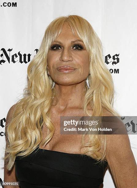 Donatella Versace attends the New York Times "Sunday with the Magazine" Presents Donatella Versace and Tracey Ullman on May 4,2008 in New York City.