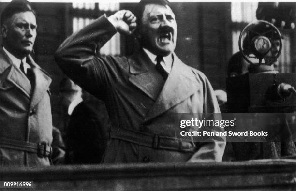 Adolf Hitler Giving a Speech.