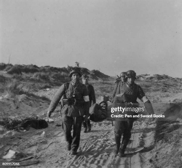 Soldiers Helping Wounded a Comrade.