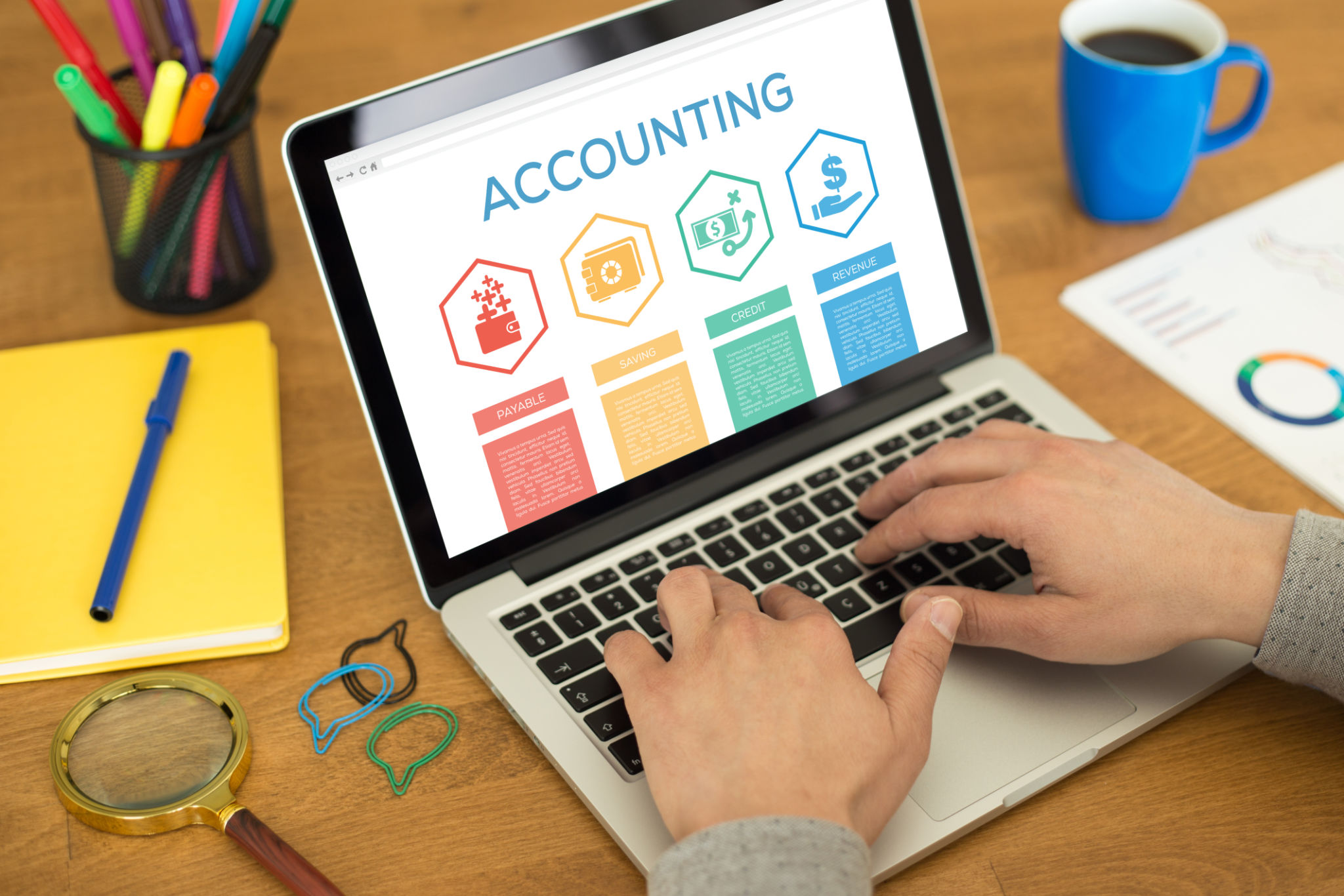 Accounting Payable Savings Credit Revenue Word With Icons Accounting Payable Savings Credit Revenue Word With Icons