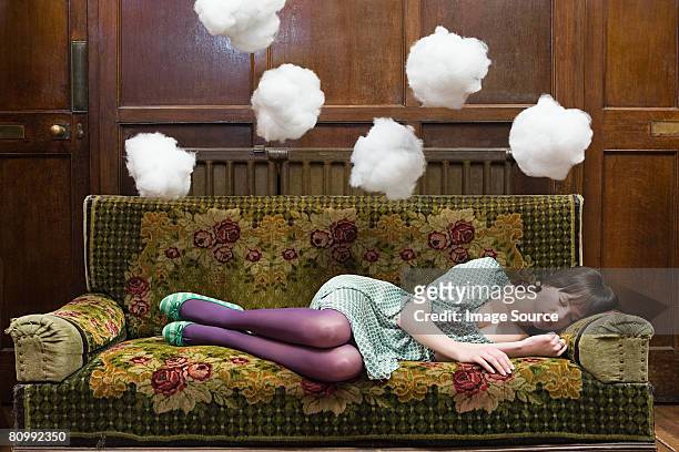 a teenage girl sleeping - day dreaming stock pictures, royalty-free photos & images