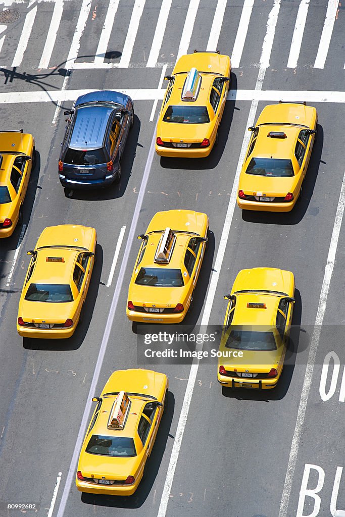 Car and new york taxicabs