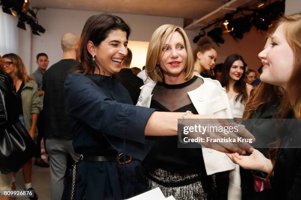 Dorothee Schumacherand Kimberly Emerson attends the Dorothee Schumacher show during the Mercedes-Benz Fashion Week Berlin Spring/Summer 2018 at...