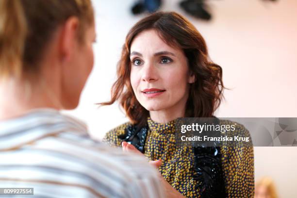 Nadine Warmuth attends the Dorothee Schumacher show during the Mercedes-Benz Fashion Week Berlin Spring/Summer 2018 at Kaufhaus Jandorf on July 6,...