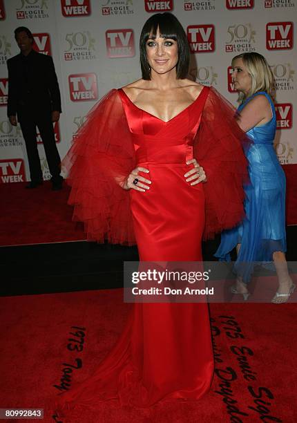 The Biggest Loser personal trainer Michelle Bridges arrives on the red carpet at the 50th Annual TV Week Logie Awards at the Crown Towers Hotel and...