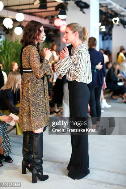 Nadine Warmuth and Lisa Martinek attend the Dorothee Schumacher show during the Mercedes-Benz Fashion Week Berlin Spring/Summer 2018 at Kaufhaus...