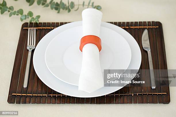 place setting - napkin ring stock pictures, royalty-free photos & images