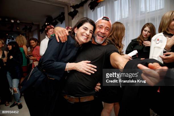 Designer Dorothee Schumacher and Mario Mata Parducci attend the Dorothee Schumacher show during the Mercedes-Benz Fashion Week Berlin Spring/Summer...