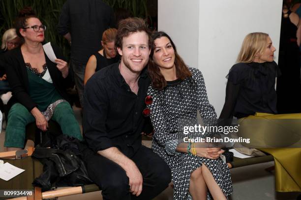 Harry Dean Lewis and Amira El Sayed attend the Dorothee Schumacher show during the Mercedes-Benz Fashion Week Berlin Spring/Summer 2018 at Kaufhaus...