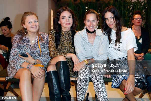 Nadine Warmuth , Anette Weber , Betinna Zimmermann and guest attend the Dorothee Schumacher show during the Mercedes-Benz Fashion Week Berlin...