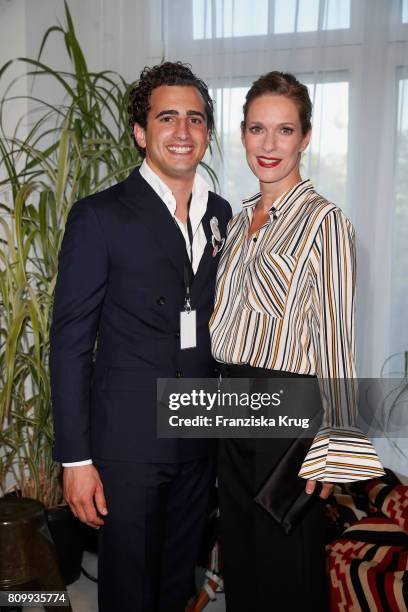 Lisa Martinek and guest attend the Dorothee Schumacher show during the Mercedes-Benz Fashion Week Berlin Spring/Summer 2018 at Kaufhaus Jandorf on...