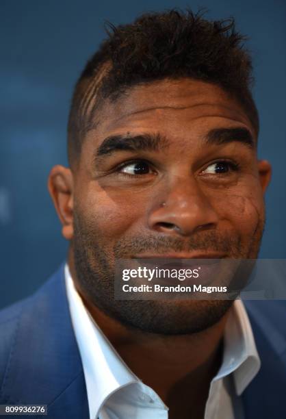 Alistair Overeem of England poses for a picture during the UFC 213 Ultimate Media Day at T-Mobile Arena on July 6, 2017 in Las Vegas, Nevada.