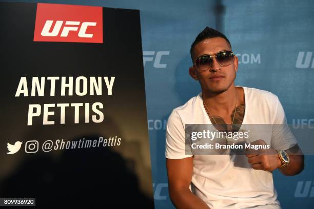 Anthony Pettis poses for a picture during the UFC 213 Ultimate Media Day at T-Mobile Arena on July 6, 2017 in Las Vegas, Nevada.