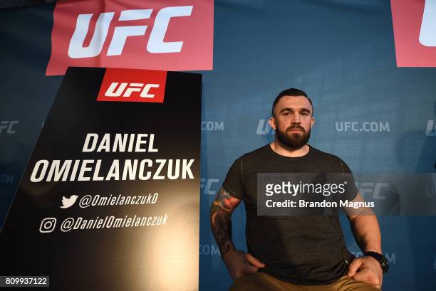 Daniel Omielanczuk of Poland poses for a picture during the UFC 213 Ultimate Media Day at T-Mobile Arena on July 6, 2017 in Las Vegas, Nevada.