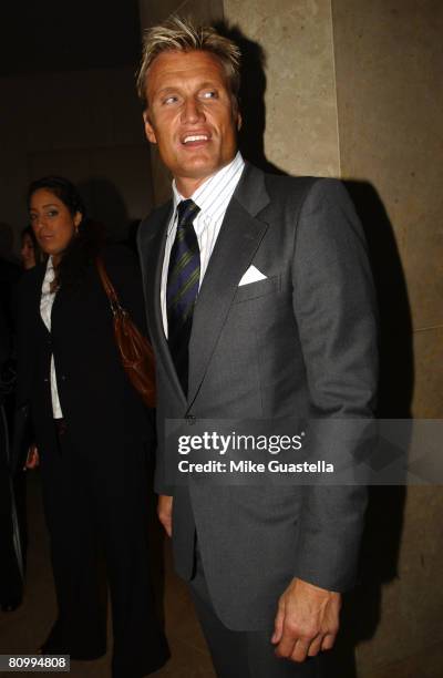 Actor Dolph Lundgren attends the 45th Annual ICG Publicists Awards on February 5, 2008 at The Beverly Hilton Hotel in Beverly Hills, California.