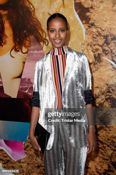 Sara Nuru attends the Dorothee Schumacher Show during the Mercedes-Benz Fashion Week Berlin Spring/Summer 2018 at Kaufhaus Jandorf on July 7, 2017 in...