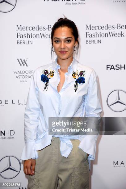 Nilam Farooq attends the Dorothee Schumacher Show during the Mercedes-Benz Fashion Week Berlin Spring/Summer 2018 at Kaufhaus Jandorf on July 7, 2017...