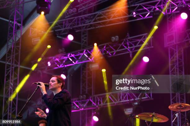 Amp;B musical duo Rhye perform at the NOS Alive music festival in Lisbon, Portugal, on July 6, 2017. The NOS Alive music festival runs from July 6 to...