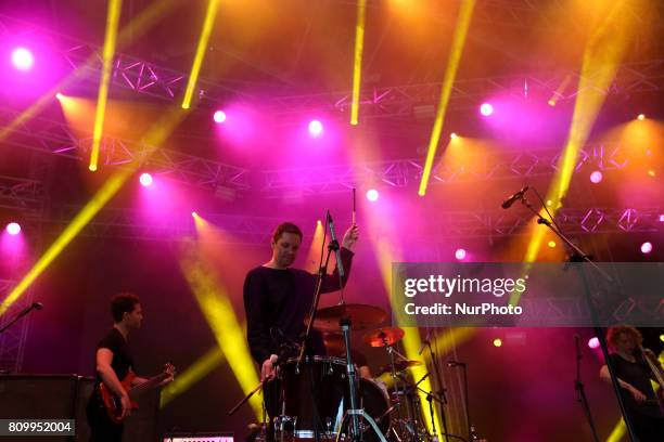 Amp;B musical duo Rhye perform at the NOS Alive music festival in Lisbon, Portugal, on July 6, 2017. The NOS Alive music festival runs from July 6 to...